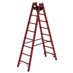 Günzburger Vollkunststoff-Sprossen-Stehleiter, 2 X 8 Sprossen, 36408