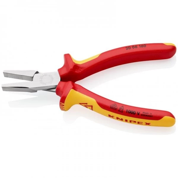 Knipex Flachzange Verchromt Isoliert Mit Mehrkomponenten-Hüllen, VDE-geprüft 160 Mm, 20 06 160 – Bild 3