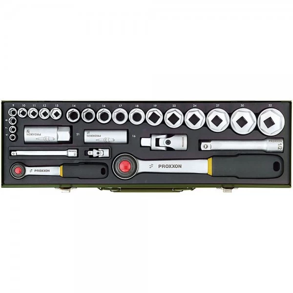 Proxxon Steckschlüsselsatz 1/2" + 1/4" (27-teilig), 23020