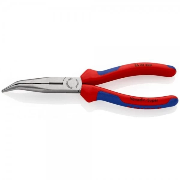Knipex Flachrundzange Mit Schneide Schwarz Atramentiert 200 Mm, 26 22 200