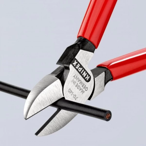 Knipex Seitenschneider Schwarz Atramentiert Mit Kunststoff überzogen 140 Mm, 70 01 140 – Bild 6