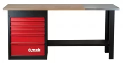 Werkbank 2M - Mit Edelstahlplatte - 1 Unterschrank, 9611050601