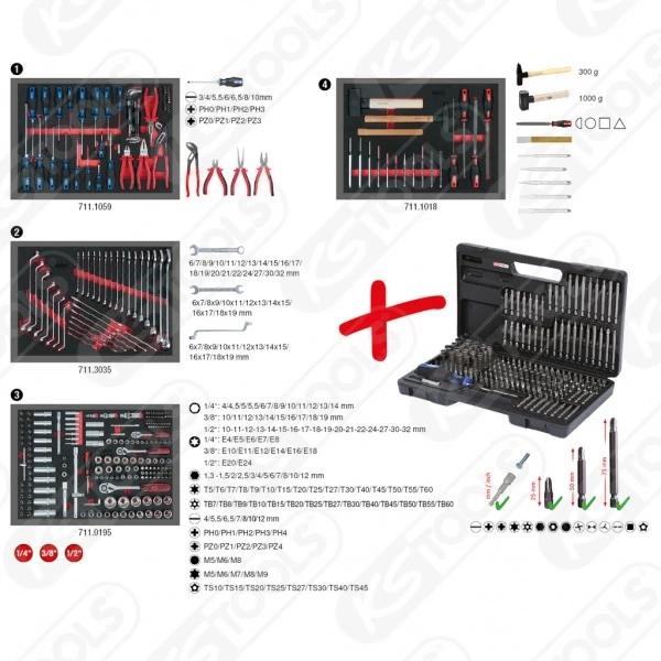 Ks Tools KS-Tools Universal-Systemeinlagen-Satz Für 4 Schubladen Mit 515 Premium-Werkzeugen, 713.0515 – Bild 2