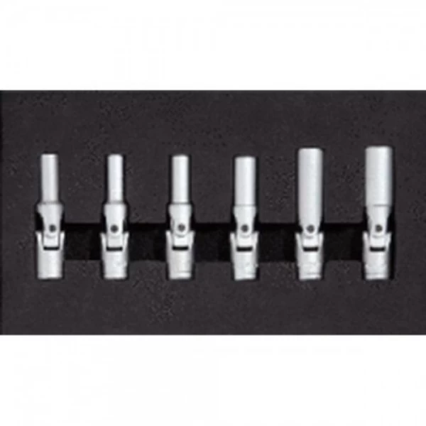 KS Tools 3/8" Glühkerzen-Gelenknuss-Satz,6-tlg. 8-16mm,kurz, 500.7300