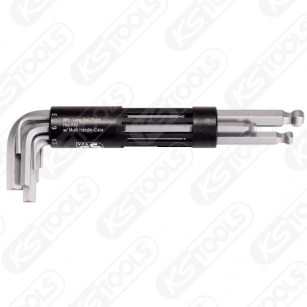 *KS Tools Innen6kant-Winkelstiftschlüssel-Satz,lang,8-tlg.3in1,Kugelkopf, 151.2100