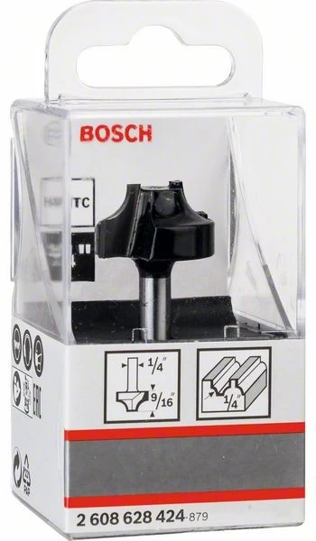 Bosch Kantenformfräser E, 1/4 Zoll,R1 6,3 mm,D 25,4 mm,L14 mm,G 46 mm 2608628424 – Bild 2