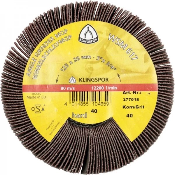WSM 617 Schleifmopräder LS 309 X, 125 X 20 Mm Korn 60 Gewinde M 14, 277019